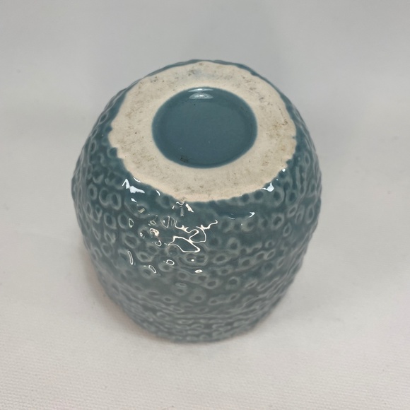 Lot of 3 Small Pottery Vases, 2 Blue VTG '73 , 1 Brown Pier One, Textured 2"-3" - Picture 4 of 13